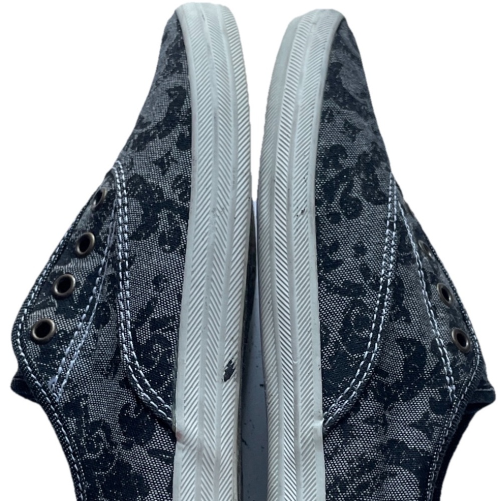 KEDS Vintage 90s Grey Floral SLIP-ON SNEAKERS Size 6.5 - Picture 10 of 11